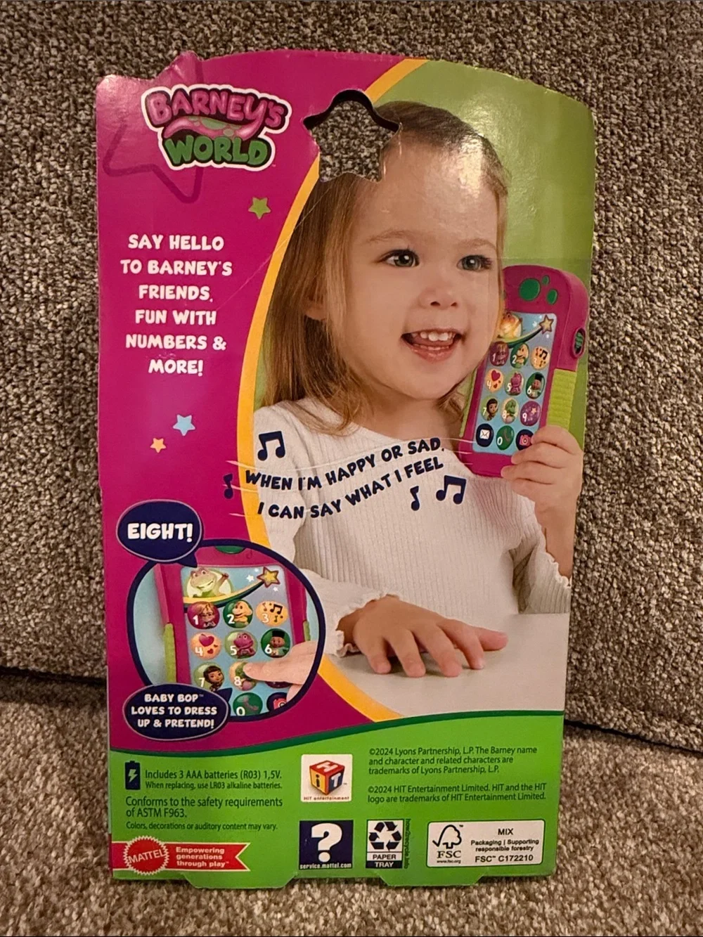 NWT Barney’s World interactive phone, songs, sounds & phrases ages 2+